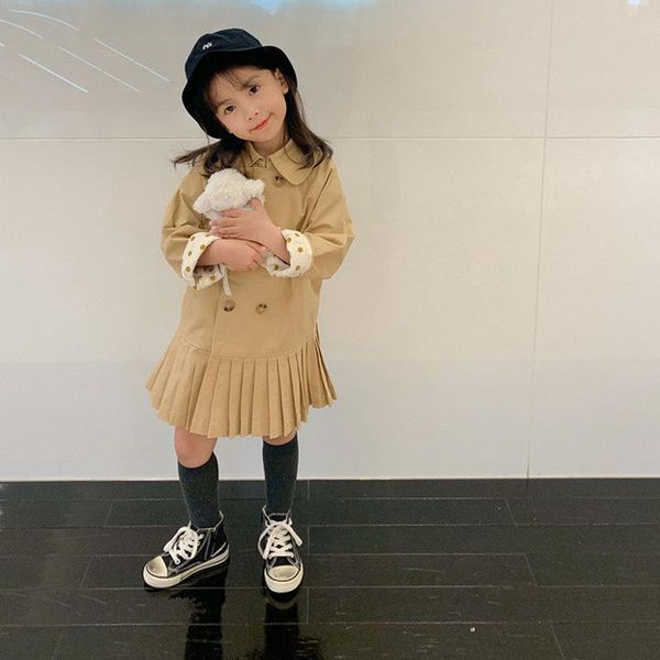 jackets girls' dress 2021 spring korean version of the female baby mid-length temperament jacket ins children's clothing, Blue;gray
jackets girls' dress 2021 spring korean version of the female baby mid-length temperament jacket ins children's clothing, Blue;gray