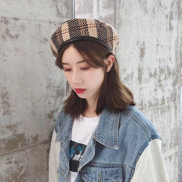 fashion female autumn winter retro plaid-plaid-wool casual art painter beret hat berets, Blue;gray
fashion female autumn winter retro plaid-plaid-wool casual art painter beret hat berets, Blue;gray