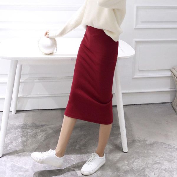 skirts autumn winter bodycon skirt fashion women stretchable split mid calf slim pencil for female knit, Black
skirts autumn winter bodycon skirt fashion women stretchable split mid calf slim pencil for female knit, Black