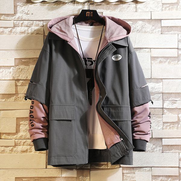 jackets autumn 2021 splicing fake two-piece hooded brick wall hanging s large men's printed et j6716-p85, Black;brown
jackets autumn 2021 splicing fake two-piece hooded brick wall hanging s large men's printed et j6716-p85, Black;brown