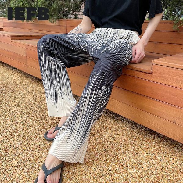 men's clothing 2021 gradient pattern causal pleated trousers elastic waist casual pants korean style bottom, Black
men's clothing 2021 gradient pattern causal pleated trousers elastic waist casual pants korean style bottom, Black