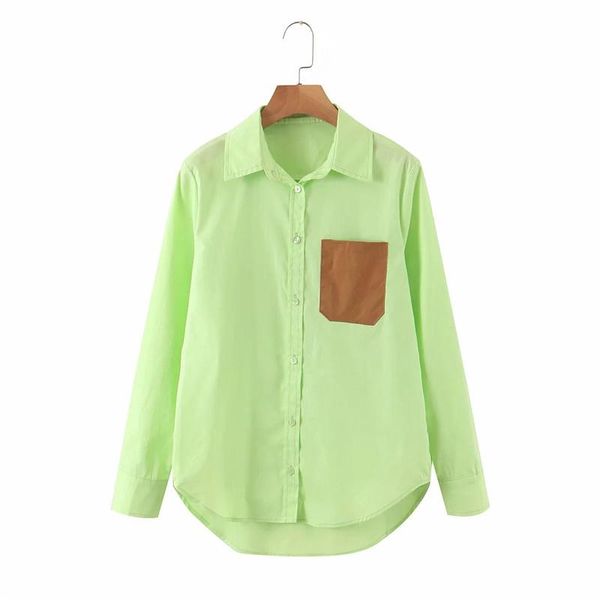 women's blouses & shirts women casual summer green long blouse female 2021 fashion hit color pocket single breasted sleeve femme, White
women's blouses & shirts women casual summer green long blouse female 2021 fashion hit color pocket single breasted sleeve femme, White
