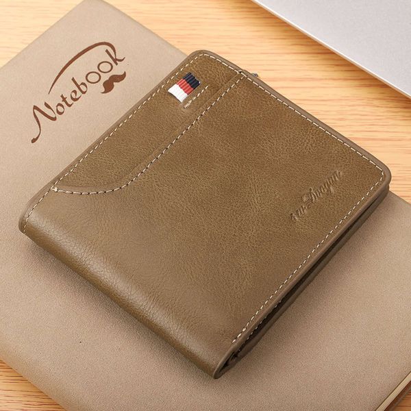 men's short wallet korean three fold wallet multi card zipper student zero wallet, Black
men's short wallet korean three fold wallet multi card zipper student zero wallet, Black