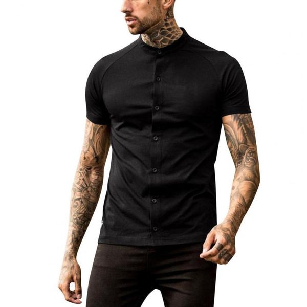 fashion men t shirt solid color single-breasted summer round neck short sleeve streetwear t-shirt sports tees men's t-shirts, White;black
fashion men t shirt solid color single-breasted summer round neck short sleeve streetwear t-shirt sports tees men's t-shirts, White;black