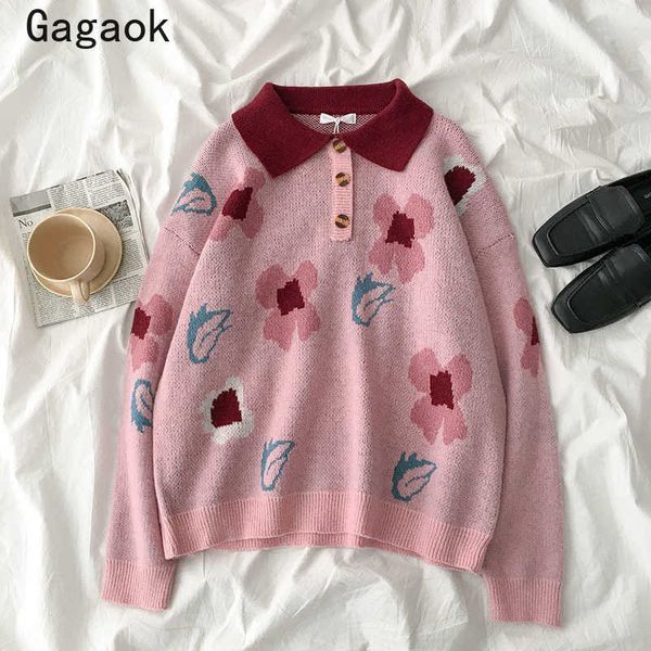 korean sweater women knitted spring autumn lapel full floral warm sweaters loose casual wild fashion pullovers 210531, White;black
korean sweater women knitted spring autumn lapel full floral warm sweaters loose casual wild fashion pullovers 210531, White;black