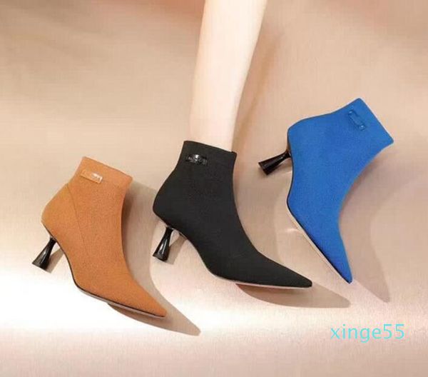 womens sock-like booties knight high heel cowskin winter ankle martin cow leather pointed toes, Black
womens sock-like booties knight high heel cowskin winter ankle martin cow leather pointed toes, Black