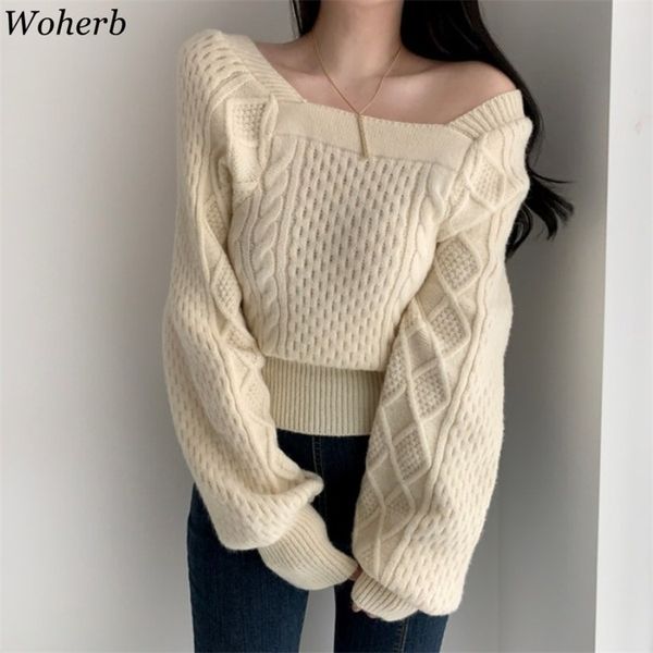 square collar women sweater autumn winter puff sleeve twist knitted pullover korean causal pull femme 210519, White
square collar women sweater autumn winter puff sleeve twist knitted pullover korean causal pull femme 210519, White