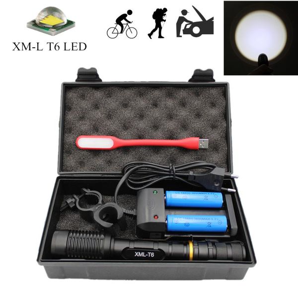 other led lighting tactical t6 zoom light rechargeable torch usb outdoor bike lamp + 18650 battery charger clip +box
other led lighting tactical t6 zoom light rechargeable torch usb outdoor bike lamp + 18650 battery charger clip +box