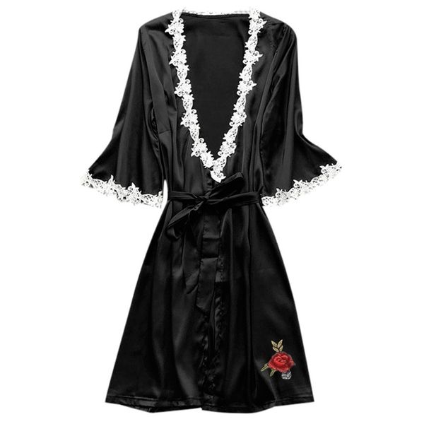 women's sleepwear women satin lace bath robe silk long robes underwear lingerie nightdress bathing belt peignoir femme#351 5xk5, Black;red
women's sleepwear women satin lace bath robe silk long robes underwear lingerie nightdress bathing belt peignoir femme#351 5xk5, Black;red