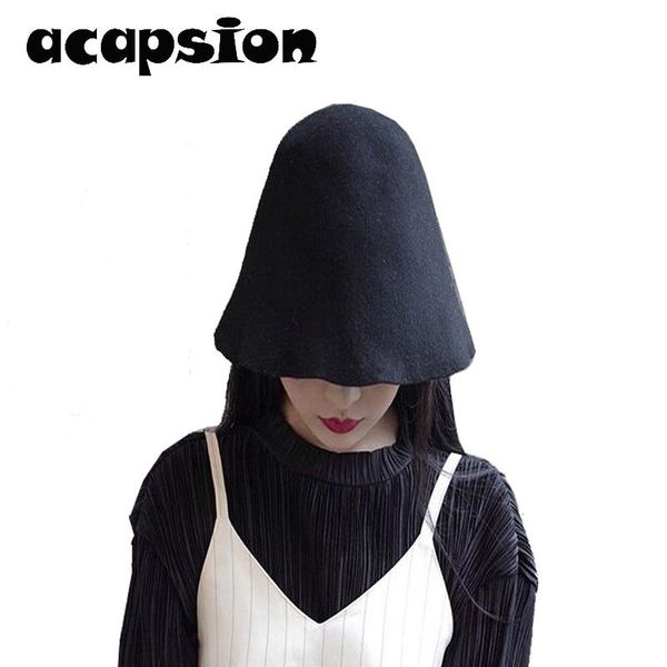 stingy brim hats women's wool hat black bell woolen red basin cap solid color fedoras spring bone female bucket a088, Blue;gray
stingy brim hats women's wool hat black bell woolen red basin cap solid color fedoras spring bone female bucket a088, Blue;gray