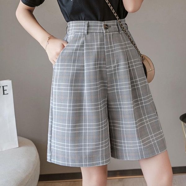 women's shorts fashion plaid belt high waist suit women 2021 spring and summer casual pocket semi-length wide-leg, White;black
women's shorts fashion plaid belt high waist suit women 2021 spring and summer casual pocket semi-length wide-leg, White;black