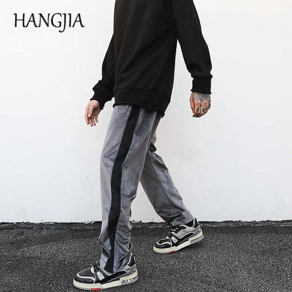 stripe velour sweatpants for men high-end suede joggers hip hop streetwear velvet sweat pant loose casual ankle zipper design c0607, Black
stripe velour sweatpants for men high-end suede joggers hip hop streetwear velvet sweat pant loose casual ankle zipper design c0607, Black