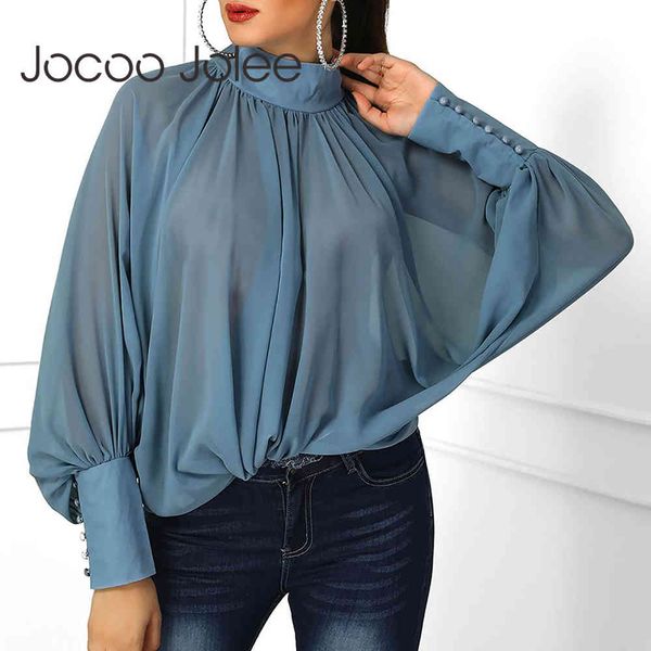 women elegant stand neck batwing long sleeve loose blouse autumn female office chiffon shirts solid button 210428, White
women elegant stand neck batwing long sleeve loose blouse autumn female office chiffon shirts solid button 210428, White