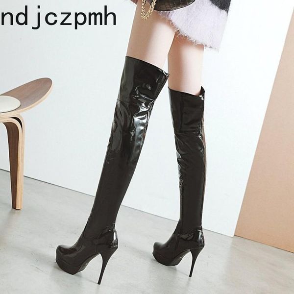 boots women's the autumn and winter round head zipper fine heel high over knee plus size 32-48, Black
boots women's the autumn and winter round head zipper fine heel high over knee plus size 32-48, Black