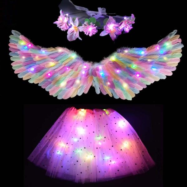 party decoration angel flower fairy costume for girls women light up tutu led skirt glow wreath feather wing halo ring christmas birthday
party decoration angel flower fairy costume for girls women light up tutu led skirt glow wreath feather wing halo ring christmas birthday