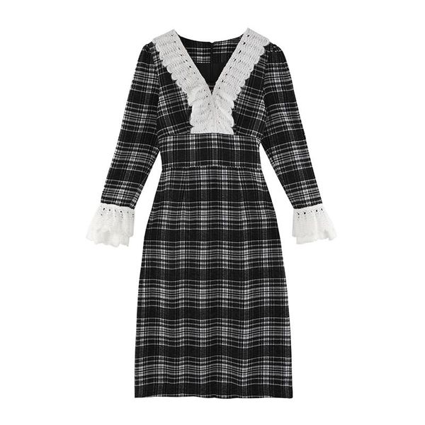 elegant pastel trendy dress women a-line splicing lattice vestidos style long sleeve office ladies chic robe casual dresses, Black;gray
elegant pastel trendy dress women a-line splicing lattice vestidos style long sleeve office ladies chic robe casual dresses, Black;gray
