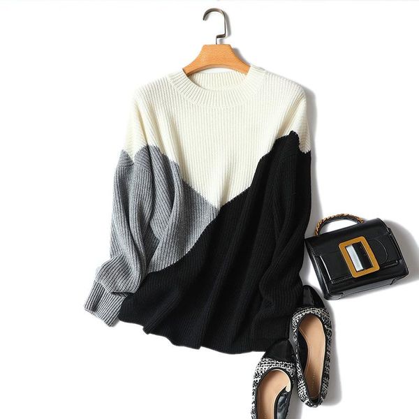 women's sweaters winter styles warm thick women fashion patchwork knitwear 100% cashmere pullovers for elegant ladies, White;black
women's sweaters winter styles warm thick women fashion patchwork knitwear 100% cashmere pullovers for elegant ladies, White;black