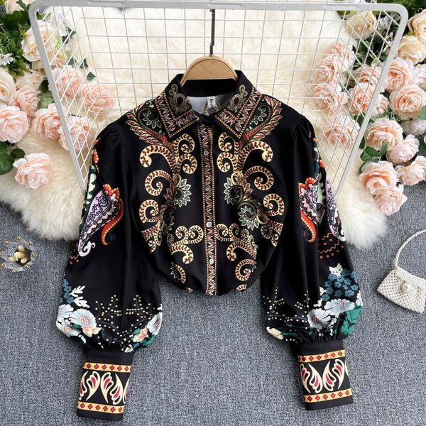 dresses design retro print blouse women turndown-collar sleeve button spring korean court wind casual blouses, Black;gray
dresses design retro print blouse women turndown-collar sleeve button spring korean court wind casual blouses, Black;gray
