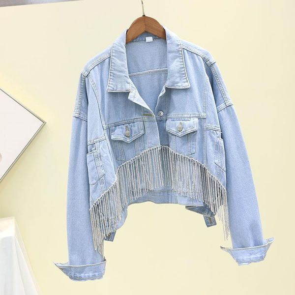 women's jackets 2021 fall winter heavy work drill tassel short fashion jeans coat loose dneim jacket girls students jean, Black;brown
women's jackets 2021 fall winter heavy work drill tassel short fashion jeans coat loose dneim jacket girls students jean, Black;brown