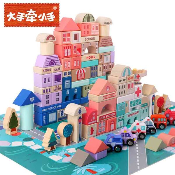 children's 115 pieces of wooden blocks makaron city floor large particle assembled building block educational toys
children's 115 pieces of wooden blocks makaron city floor large particle assembled building block educational toys