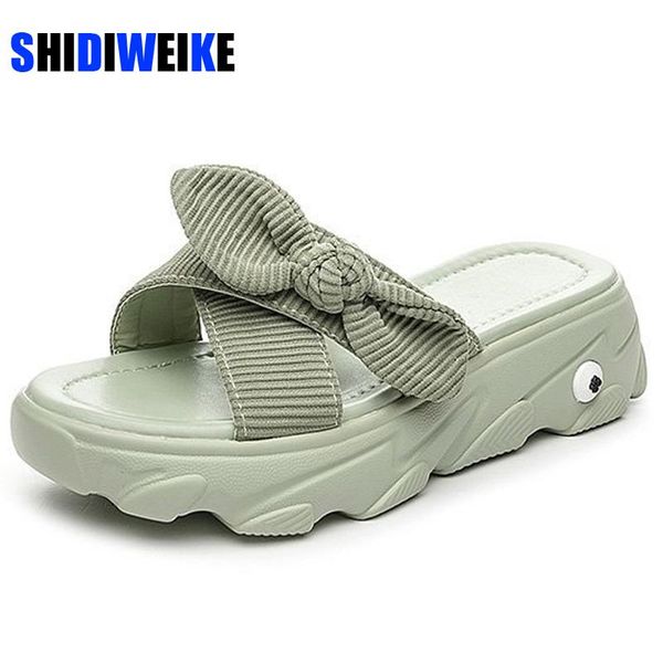 women slippers woman slip on platform teenslippers dames fashion 6cm heel wedges bow slides shoes ac670, Black
women slippers woman slip on platform teenslippers dames fashion 6cm heel wedges bow slides shoes ac670, Black