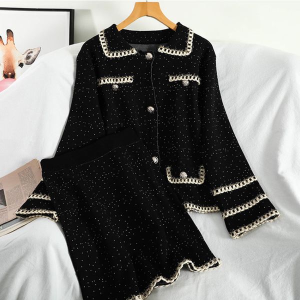 two piece dress polka dot knitted women's set peter pan collar sweater single-breasted mini skirt female suit spring patchwork la, White
two piece dress polka dot knitted women's set peter pan collar sweater single-breasted mini skirt female suit spring patchwork la, White