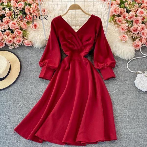 casual dresses elegant dress autumn temperament high waist pleated big swing women lantern sleeve pure color comfort vestidos, Black;gray
casual dresses elegant dress autumn temperament high waist pleated big swing women lantern sleeve pure color comfort vestidos, Black;gray