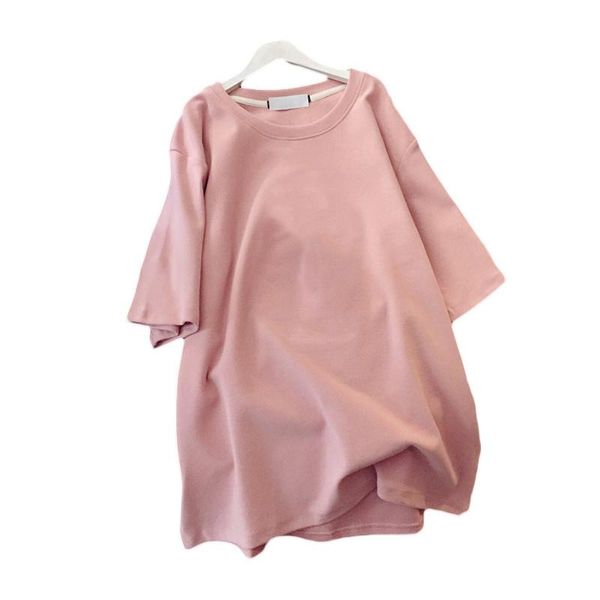 women's t-shirt 2021 mid-length long casual solid color half-sleeved cotton loose large size summer dress slim t shirts f116, White
women's t-shirt 2021 mid-length long casual solid color half-sleeved cotton loose large size summer dress slim t shirts f116, White