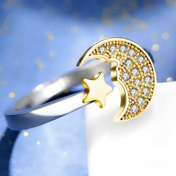 retro gold silver color wedding ring luxury female star moon opening rings for women vintage bride white crystal engagement, Slivery;golden
retro gold silver color wedding ring luxury female star moon opening rings for women vintage bride white crystal engagement, Slivery;golden