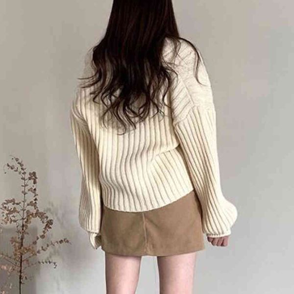 women's knits & tees suéter feminino listrado com decote em v, manga lanterna, moda outono xh0a, White
women's knits & tees suéter feminino listrado com decote em v, manga lanterna, moda outono xh0a, White
