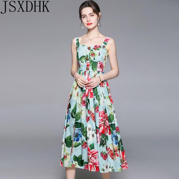 casual dresses jsxdhk 2021 summer runway spaghetti strap women's sleeveless floral print beading buttons long party dress vestdio, Black;gray
casual dresses jsxdhk 2021 summer runway spaghetti strap women's sleeveless floral print beading buttons long party dress vestdio, Black;gray