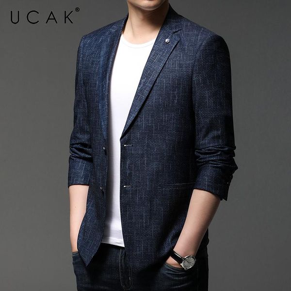 men's suits & blazers ucak brand arrival streetwear men masculino and suit jackets male slim fit business casual striped blazer coat u8, White;black
men's suits & blazers ucak brand arrival streetwear men masculino and suit jackets male slim fit business casual striped blazer coat u8, White;black