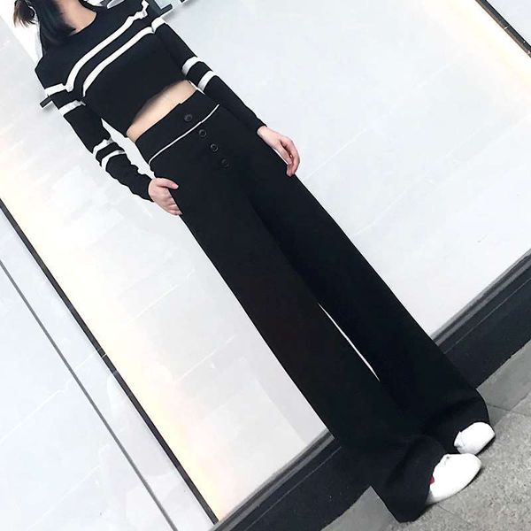 wide-leg pants women's high waist drape autumn thin loose trousers mopping the floor straight casual suit pants trendy brand 210412, Black;white
wide-leg pants women's high waist drape autumn thin loose trousers mopping the floor straight casual suit pants trendy brand 210412, Black;white