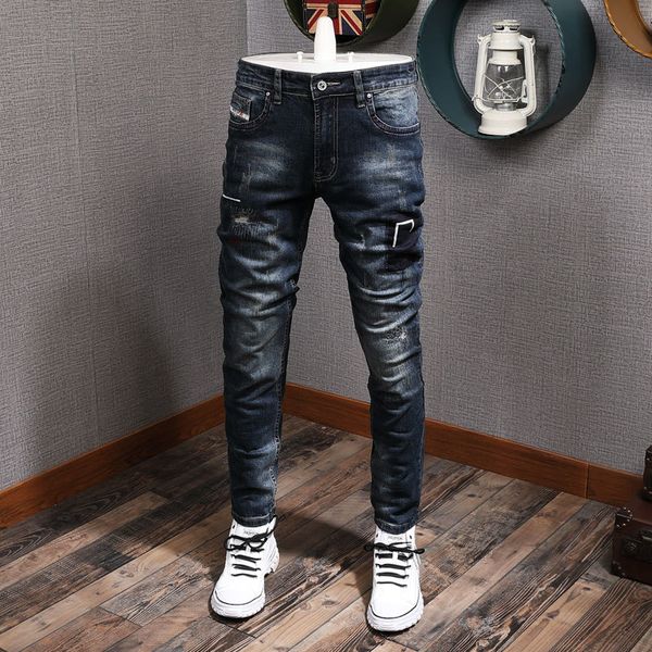 jeans fashion streetwear men jeans retro blue patchwork ripped denim casual trousers elastic slim fit vintage designer hip hop pants
jeans fashion streetwear men jeans retro blue patchwork ripped denim casual trousers elastic slim fit vintage designer hip hop pants