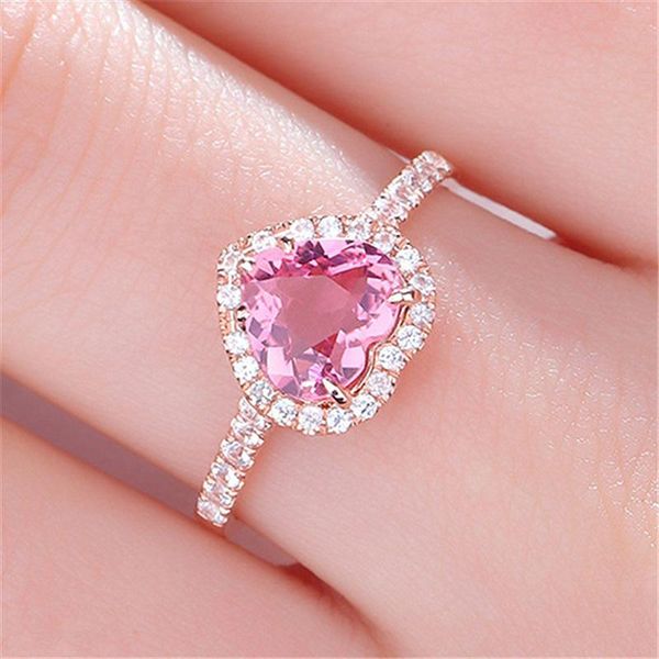 cluster rings natural pink heart-shaped love ring rose gold plated live diamond elegant and beautiful bh, Golden;silver
cluster rings natural pink heart-shaped love ring rose gold plated live diamond elegant and beautiful bh, Golden;silver