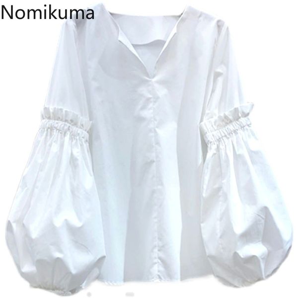 nomikuma spring new causal women blouse elegant o-neck lantern sleeve solid korean patchwork blusas shirt 6f931 210427, White
nomikuma spring new causal women blouse elegant o-neck lantern sleeve solid korean patchwork blusas shirt 6f931 210427, White