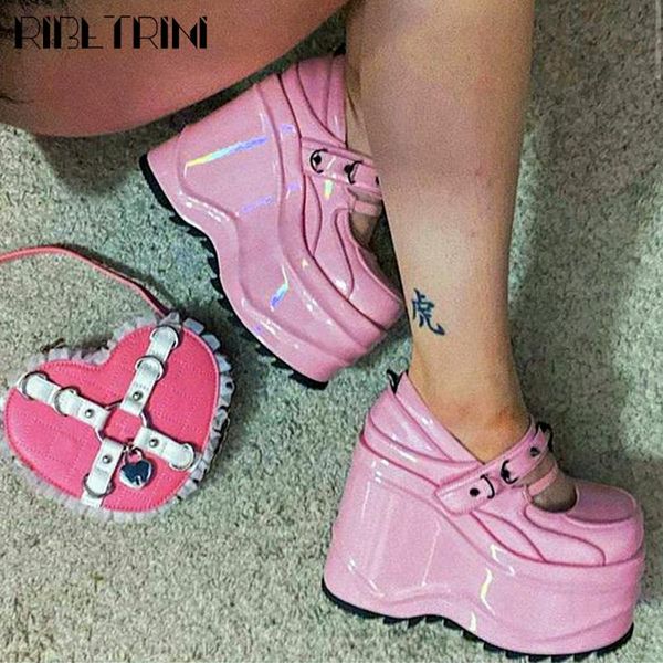 dress shoes 2021 big size 43 ladies lovely platform high wedges pink marry janes pumps wave heel rivet elastic hook lool strap women's, Black
dress shoes 2021 big size 43 ladies lovely platform high wedges pink marry janes pumps wave heel rivet elastic hook lool strap women's, Black