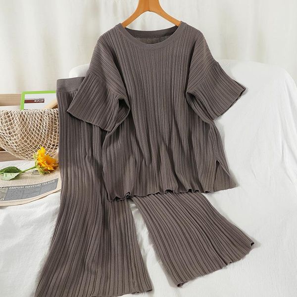 women's two piece pants hong kong flavor chic summer product fashion suit temperament loose sweater wide leg casual two-piece, White
women's two piece pants hong kong flavor chic summer product fashion suit temperament loose sweater wide leg casual two-piece, White