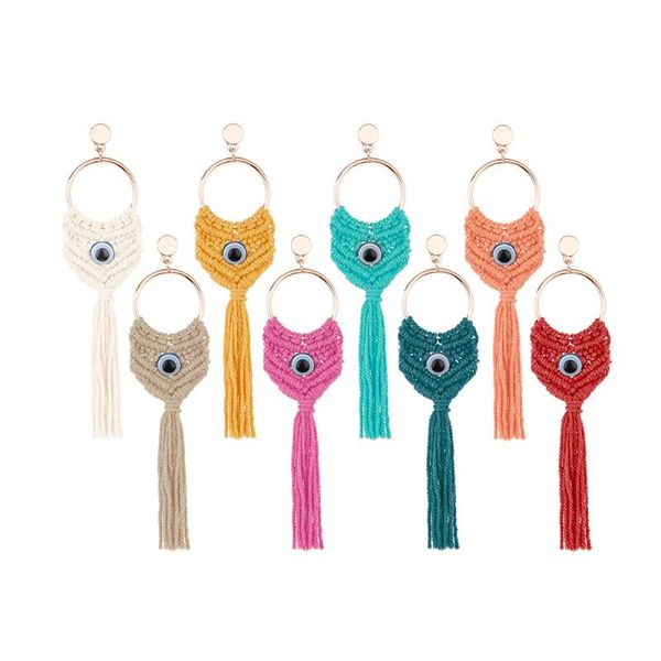 stud 2021 strings knot hand-woven earrings women's europe and america retro ins-style cotton rope tassels ear evil eye earring, Golden;silver
stud 2021 strings knot hand-woven earrings women's europe and america retro ins-style cotton rope tassels ear evil eye earring, Golden;silver