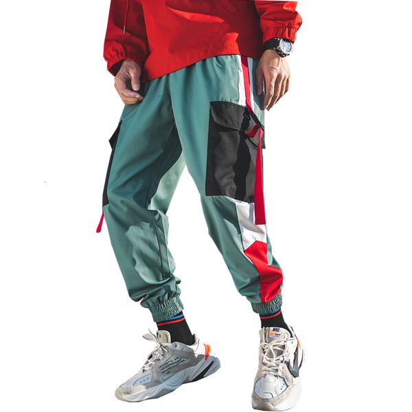 's est spring streetwear hallways baggy men hare side tape pants carrying gout abz228, Black
's est spring streetwear hallways baggy men hare side tape pants carrying gout abz228, Black