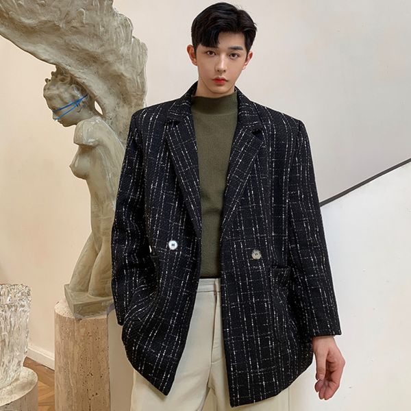 2021 winter new style small fragrance suit coat trendy men's plaid leisure a266-6605 plush p120 single p110, White;black
2021 winter new style small fragrance suit coat trendy men's plaid leisure a266-6605 plush p120 single p110, White;black