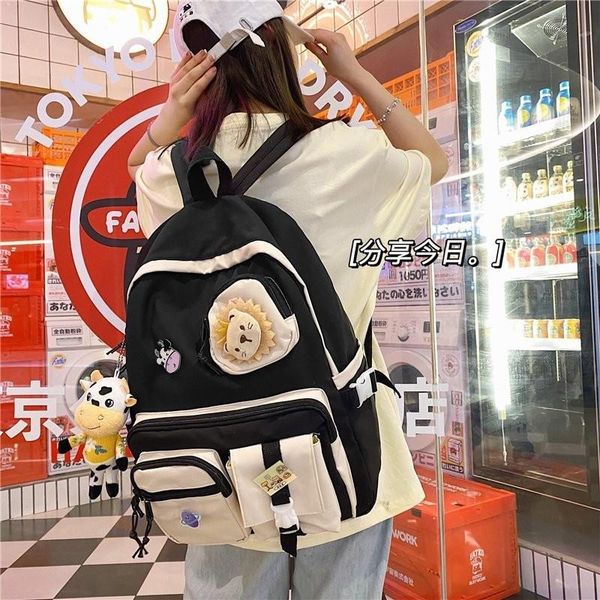 school bags 2021 waterproof nylon women backpack female multi-pocket contrast color travel bag teenage girl's kawaii schoolbags mochila
school bags 2021 waterproof nylon women backpack female multi-pocket contrast color travel bag teenage girl's kawaii schoolbags mochila