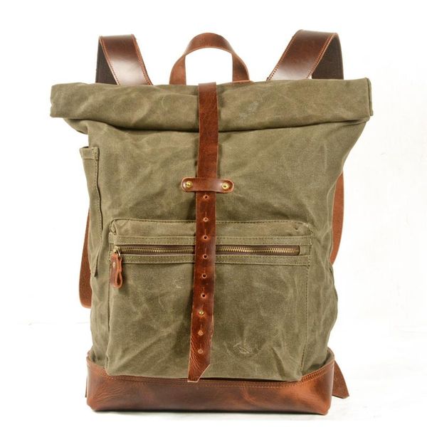 travel backpack large capacity for men hiking backpacks waterproof oil wax canvas vintage bag rucksack roll top
travel backpack large capacity for men hiking backpacks waterproof oil wax canvas vintage bag rucksack roll top