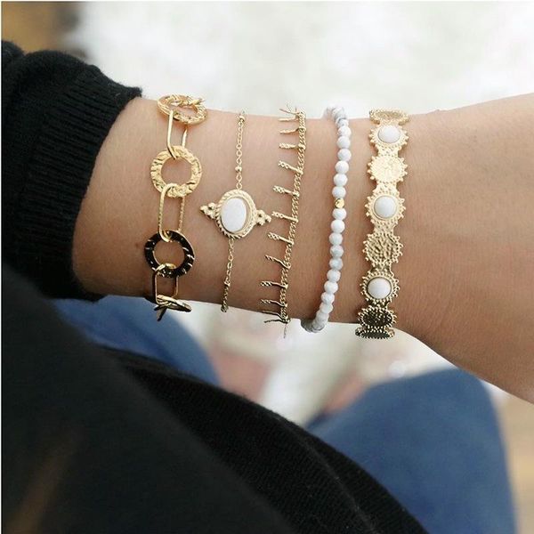 link, chain fashion jewelry with beaded circle tassel sun flower bracelets white inlaid alloy set of 5 for women gifts, Black
link, chain fashion jewelry with beaded circle tassel sun flower bracelets white inlaid alloy set of 5 for women gifts, Black