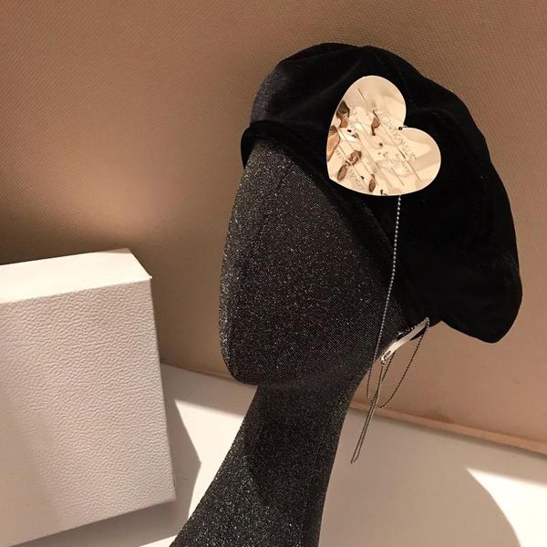 beanies velvet beret black elegant painter hat fashion adjustable pumpkin octagonal cotton metal heart chain cap gorros invierno 
beanies velvet beret black elegant painter hat fashion adjustable pumpkin octagonal cotton metal heart chain cap gorros invierno