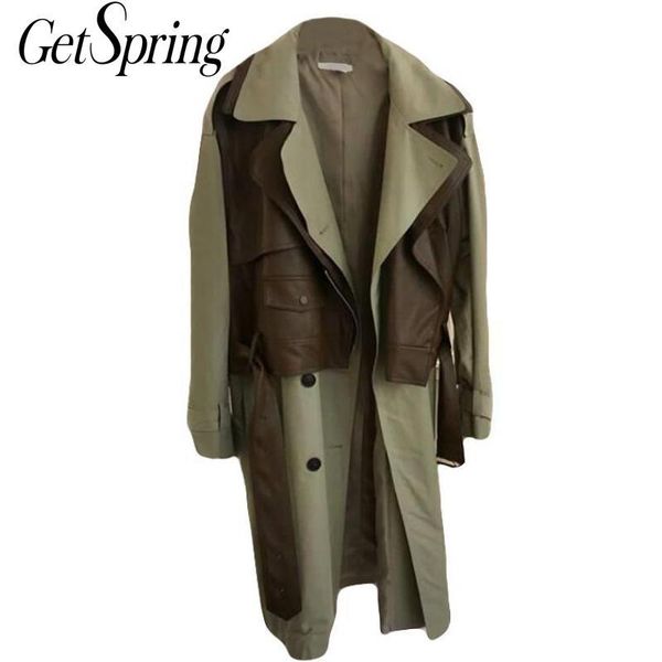 women trench coat color matching patchwork windbreaker plus size vintage long winter fashion overcoat 210430, Tan;black
women trench coat color matching patchwork windbreaker plus size vintage long winter fashion overcoat 210430, Tan;black