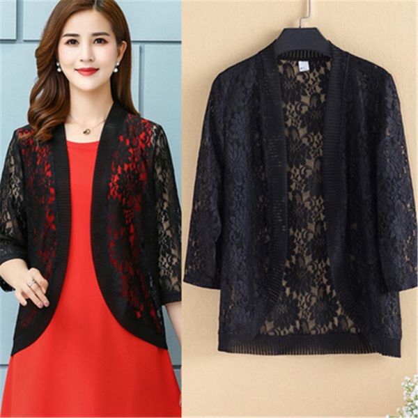 women's knits & tees plus size 3xl 4xl 5xl lace cardigan women female cardigans shawl coat ladies outerwear 2021 autumn summer clothes, White
women's knits & tees plus size 3xl 4xl 5xl lace cardigan women female cardigans shawl coat ladies outerwear 2021 autumn summer clothes, White