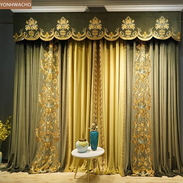 custom curtain luxury villa duplex green velvet embroidered living room thick cloth blackout valance tulle c406 & drapes
custom curtain luxury villa duplex green velvet embroidered living room thick cloth blackout valance tulle c406 & drapes