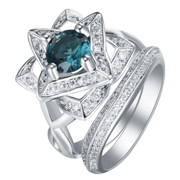 wedding rings flower zircon silver plated ring white blue yellow promise fashion jewelry gift princess engagement for women, Slivery;golden
wedding rings flower zircon silver plated ring white blue yellow promise fashion jewelry gift princess engagement for women, Slivery;golden