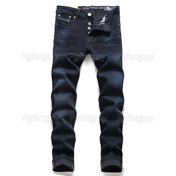 men's jeans simple solid color winter black slim fit denim pants business casual micro-elastic trousers for men, Blue
men's jeans simple solid color winter black slim fit denim pants business casual micro-elastic trousers for men, Blue